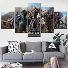 Картина World Of Warcraft The Alliance, 5 шт., модульная стильная картина, холст, тип печати, Домашняя Декоративная Настенная картина, плакат