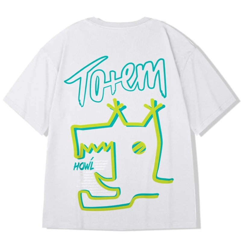 

2021 Oversized T Shirt Streetwear Men Hip Hop Letter Print Harajuku Short Sleeve Summer Cotton Loose Casual Tops Tees T-Shirt