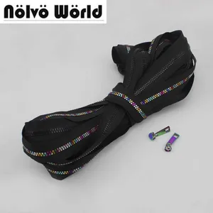 10 ярдов 5 # полимерная пластиковая зубчатая молния, черная ткань No5 пластиковые радужные молнии для DIY кожаных сумок, шитья одежды