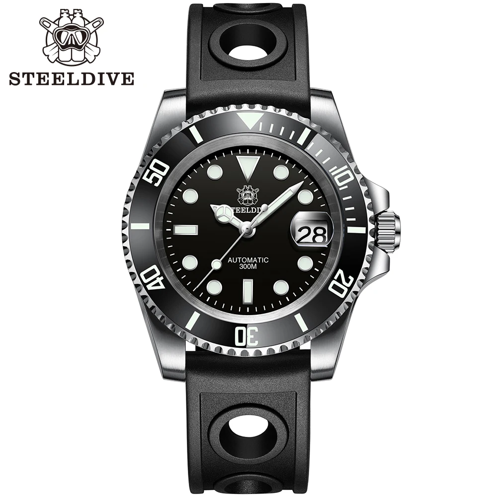 

Steeldive Design 41mm Men Submarine Automatic Mechanical Watch Sapphire Ceramic Bezel NH35A Stainless Steel 30Bar Reloj Hombre