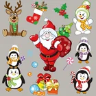 Набор милых рождественских нашивок Санта-Клаус Лось теплопередающие виниловые термонаклейки на детскую одежду футболка багаж T