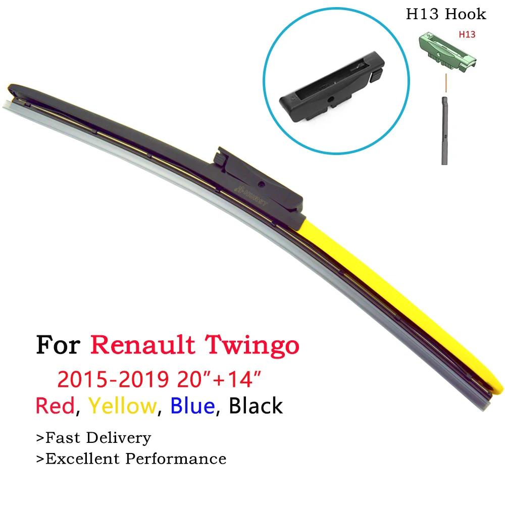Красочные бескаркасные гибридные автомобильные стеклоочистители для Renault Twingo 1 2