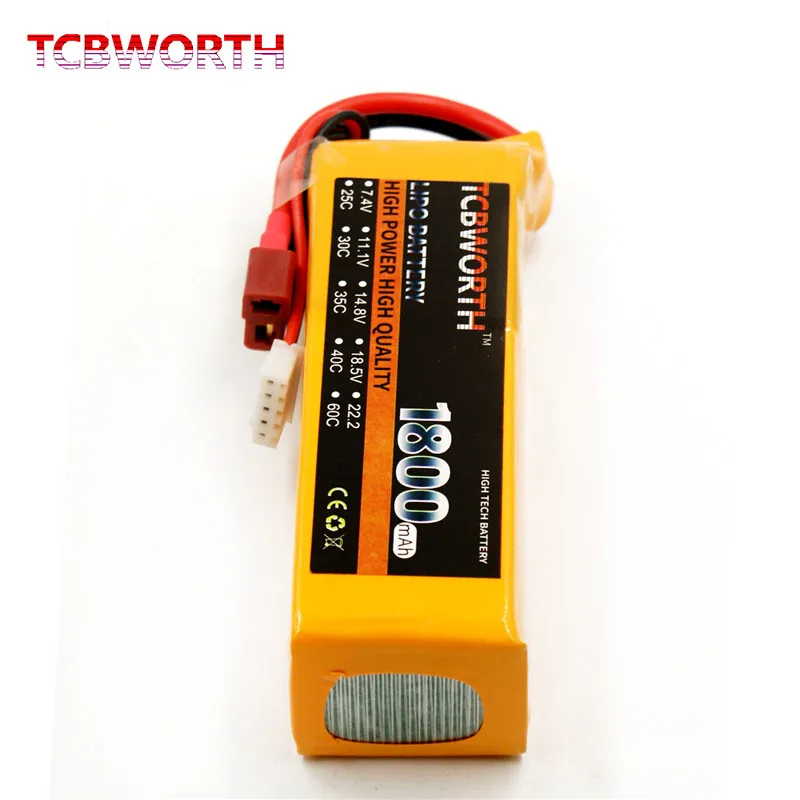 tcbworth 4s rc lipo аккумулятор 148 в 1800 мач 30c 60c для