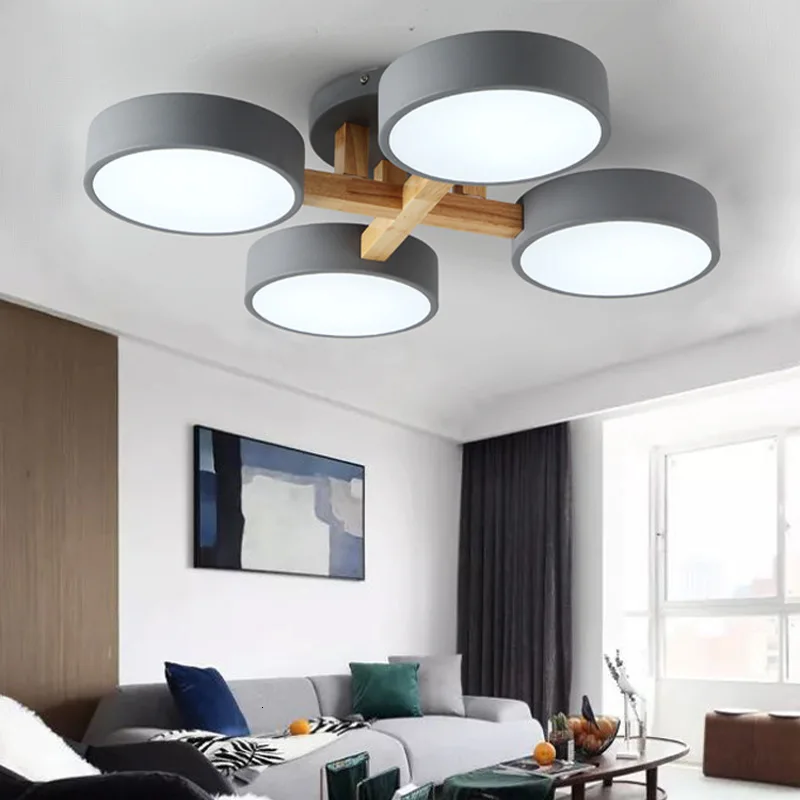 

Nordic Wood led Ceiling Lights Modern Colorful Bedroom Ceiling Lamps Round thin plafondlamp Lighting lamparas de techo