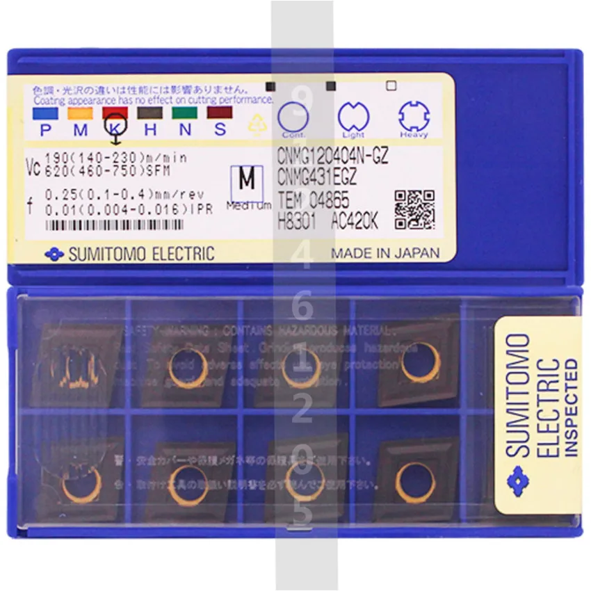 

CNMG120408N-GZ AC410K/CNMG120408N-GZ AC415K/CNMG120408N-GZ AC420K CNMG432 Original SUMITOMO CNC carbide inserts 10PCS/BOX