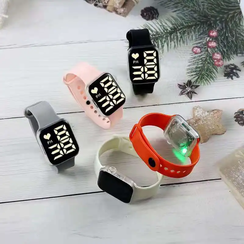 Часы наручные мужские светодиодные водонепроницаемые цветные спортивные