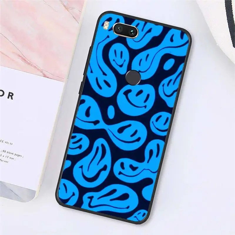 

trippy smiley face Phone Cases For Xiaomi Redmi note 7 8 9 t k30 max3 9 s 10 pro lite Luxury brand shell funda coque
