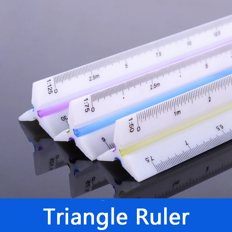 Инструмент треугольник линейка 30 см Большой/малый масштаб пластиковый