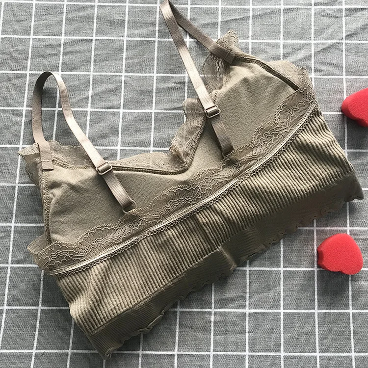 

Women Bra Solid Color Elastic Gathering Bralette Underwear Anti-light Korean Style Wild Bra Tube Top Sexy Seamless Wire free Bra