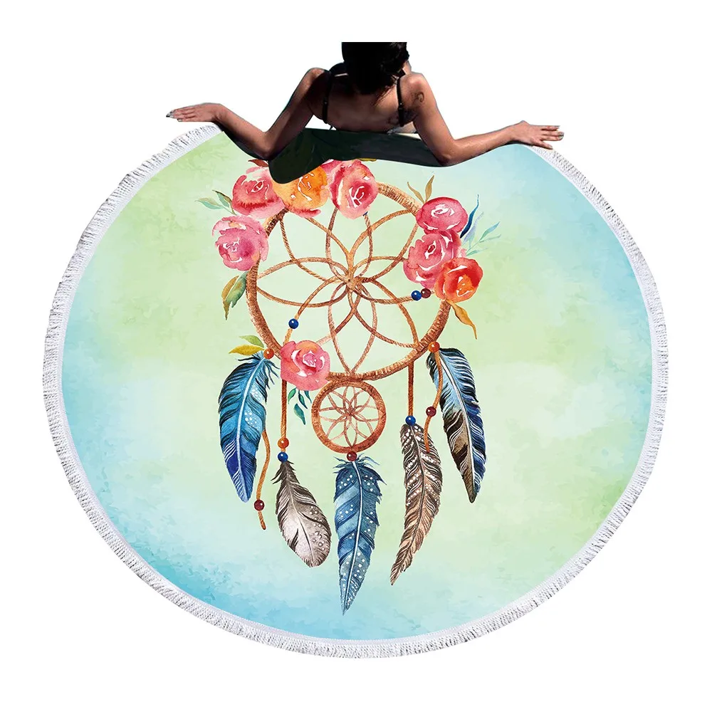 Большое банное Полотенца для пляжа женские ботинки с широким круглым 3D крыло в