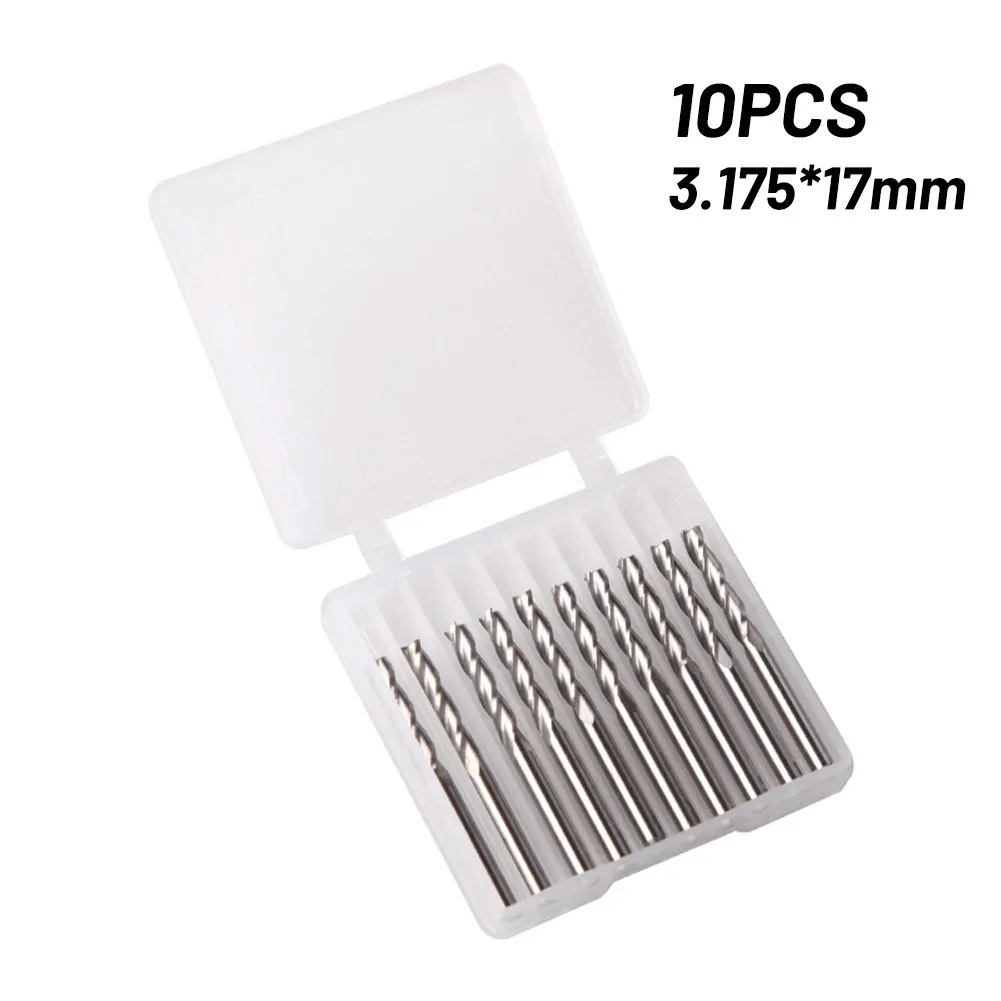 

High-Quality Three-blade Milling Cutter Tungsten Steel 10Pcs Set 3.175*17 Three-Blade Milling Cutter Tungsten Steel Power Tools