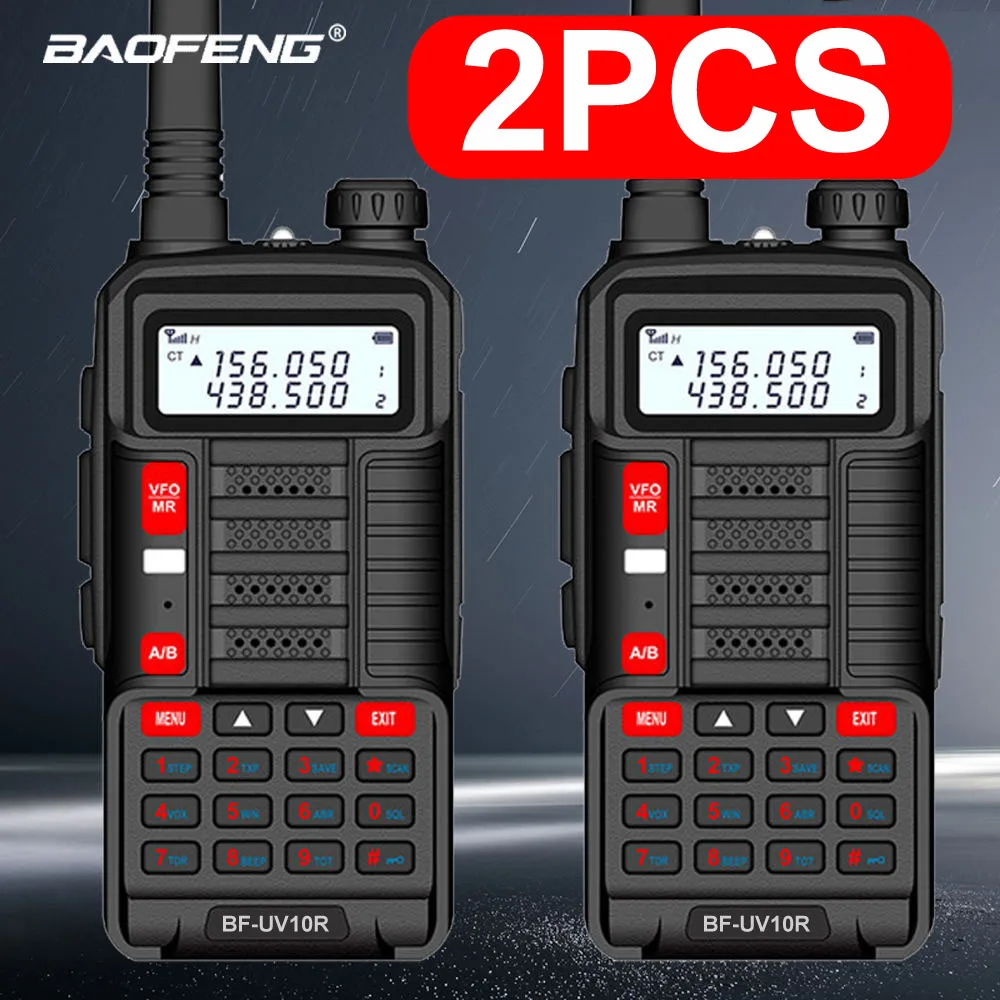 2PCS Baofeng UV 10R Professional Walkie Talkies High Power Dual Band 2 way CB Ham Radio hf Transceiver VHF UHF Baofeng UV10R New