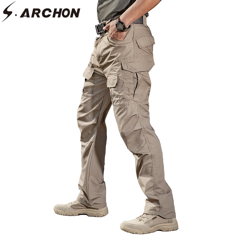Брюки-карго мужские тактические хлопковые штаны в стиле милитари армейские