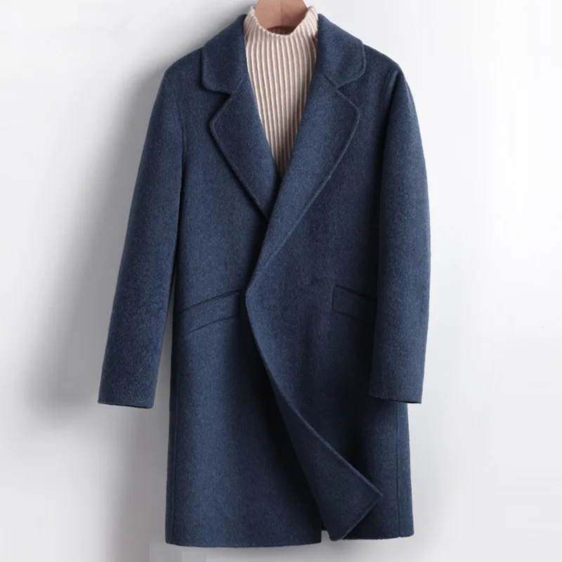 

Double-sided Men's Coat Long Wool Coat Man Jacket Alpaca Mens Coats and Jackets Windbreaker Abrigo Hombre 846 KJ1475