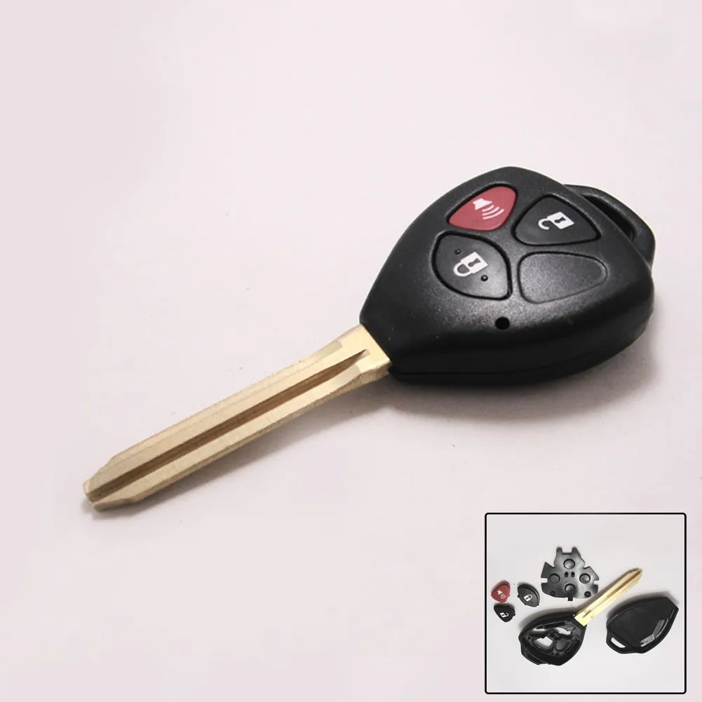 

1 X Remote Key Shell Case For Toyota (With Buttons) Remote Uncut Blank Key Fob Keyless Entry Shell Case For Toyota RAV4 3 Button