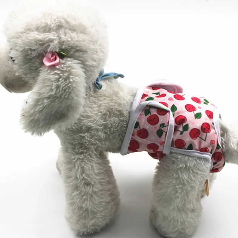 

Female Pet Dog Physiological Pants Print Shorts Washable Reusable Menstrual Care Pets Anti-Harassment Pants For Small Dog Supply