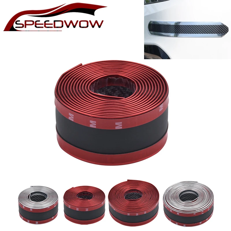 

Полоса для автомобильного бампера SPEEDWOW, углеродное волокно, резиновая Передняя и задняя угловая защитная полоса, отделка для двери, педали