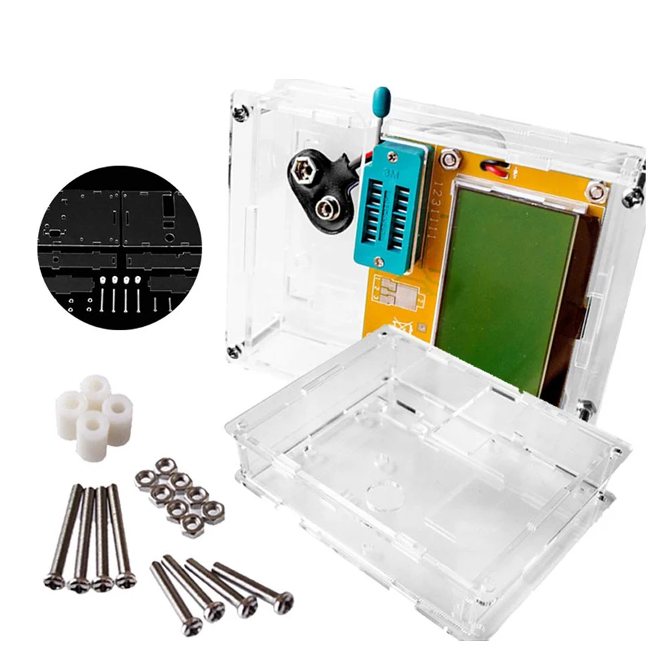 LCR-T4 Mega328 Digital Transistor Tester Resistance Capacitance Diode Triode Meter MOS PNP NPN LCR with Case | Электронные