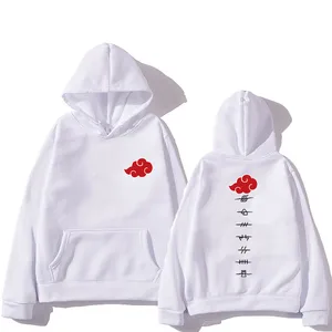 Модная толстовка с аниме, уличная одежда, пуловер Akatsuki с принтом облачных символов, японский свитшот, Повседневная Толстовка в стиле хип-хоп на осень и зиму