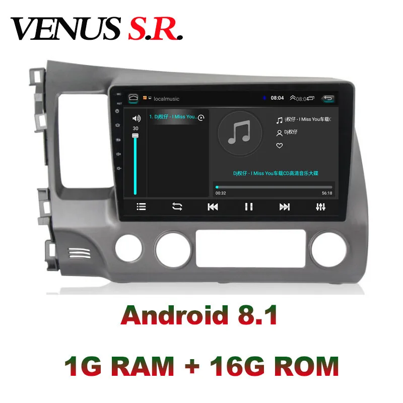 VenusSR Android 8 1 2.5D автомобильный dvd для Honda civic 2008-2011 мультимедиа головное устройство GPS