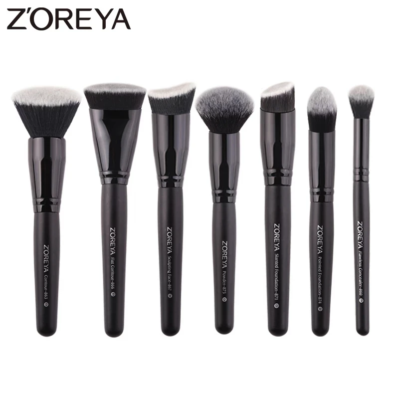 

ZOREYA Black Makeup Brushes Set Eye Face Cosmetic Foundation Powder Blush Eyeshadow Kabuki Blending Make up Brush Beauty Tool