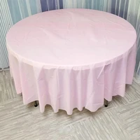 84 inch round tablecloth simple disposable pe waterproof thicker table cover fabric for home round tablecloth
