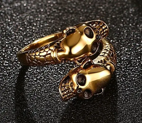 Мужские кольца в стиле ретро готика панк змейка осьминог Череп перо коготь