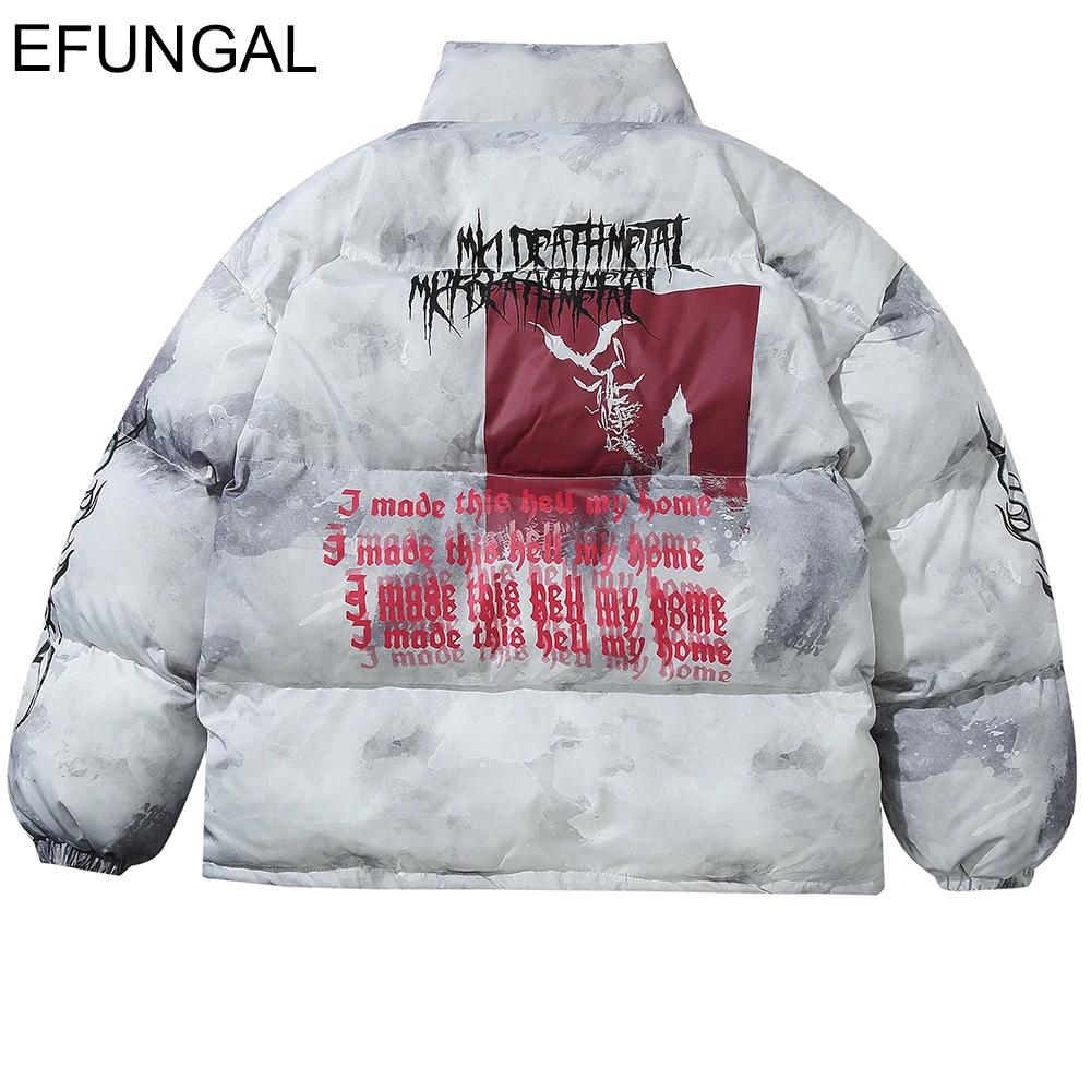 EFUNGAL Tie Dye/хлопковая стеганая парка с принтом граффити теплая уличная одежда