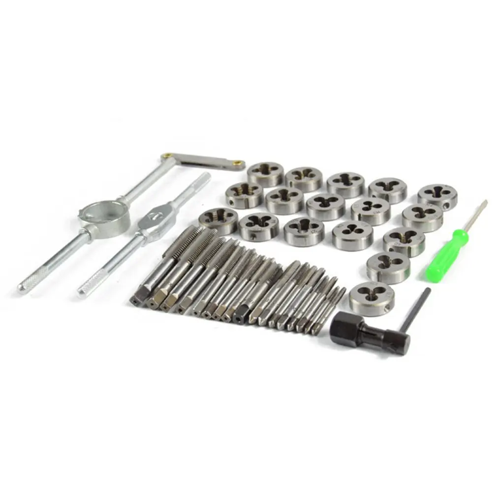 

40Pcs Metric Tap Wrench And Die Pro Set M3-M12 Alloy Metal Hand Tool Tooth Gauge Screwdriver Die Hinge Hand Frame