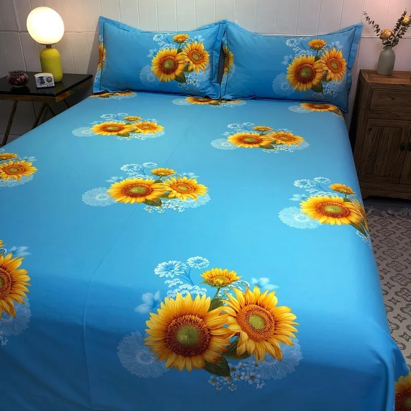 

Soft Brushed Cotton Duvet Cover Set King Queen size 4Pcs Blossom Sunflowers Rose Floral Comforter Cover Bed Sheet Pillowcases