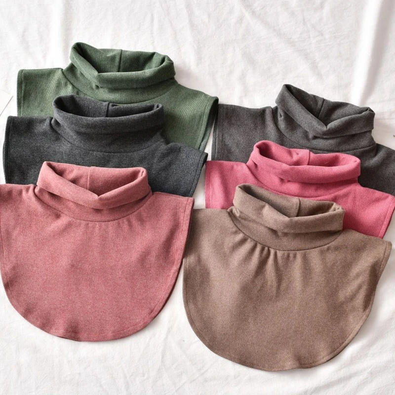 

Women Winter Warm Turtleneck Dickey False Collar Solid Color Pullover Half Top