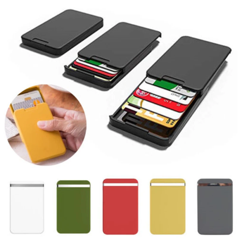 

High Quanlity Slide PC ID Cash Card Holder Men Business RFID Blocking Wallet Credit Card Protector Case Anti-side Pocket Purse
