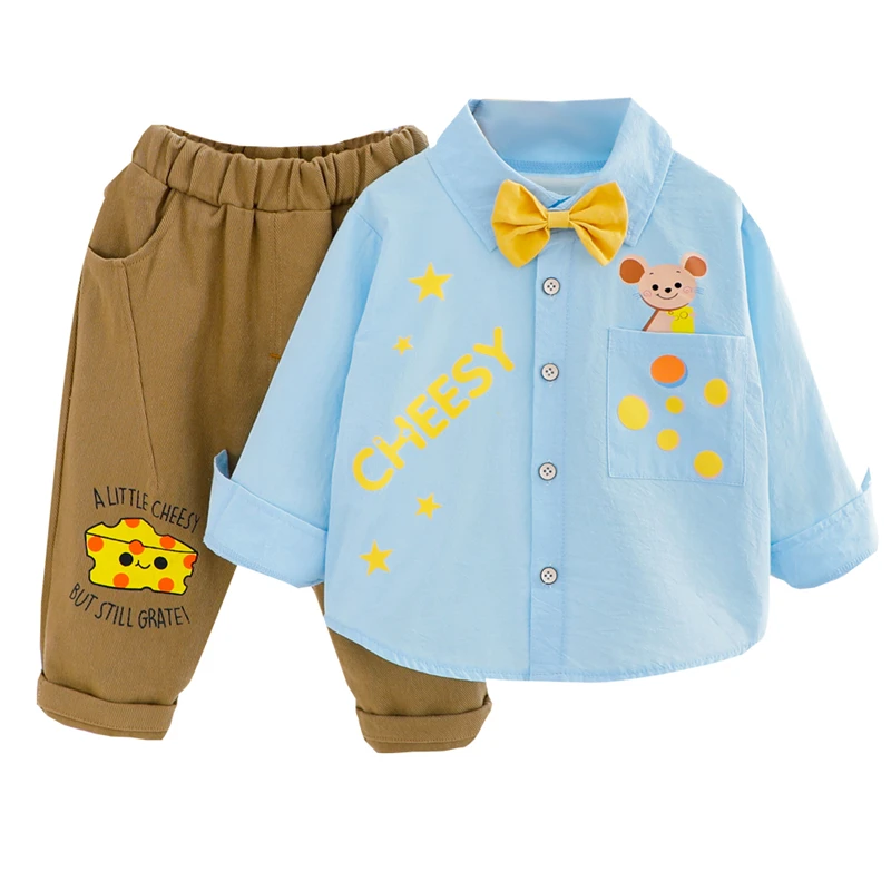 

Baby Boys Clothing Sets Kids Clothes 2021 Spring Cute Bear Shirt Pants Toddler Infant Children Casual Costume