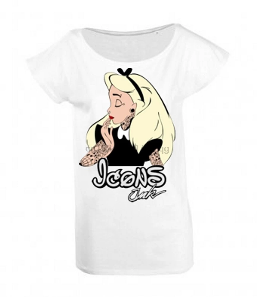 Icons Ink-Alice женская рубашка оверсайз-вечная Татуировка (белая) (S-L) |