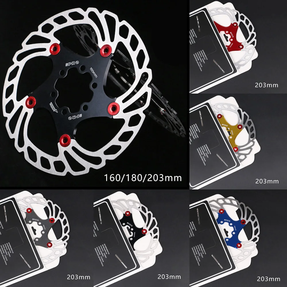 

PRO Bicycle Brake Disc 160/180/203mm MTB Road Mountain Bike Rotor 6x Screws Aluminum Alloy MTB Bike Floating Disk Cable Parts