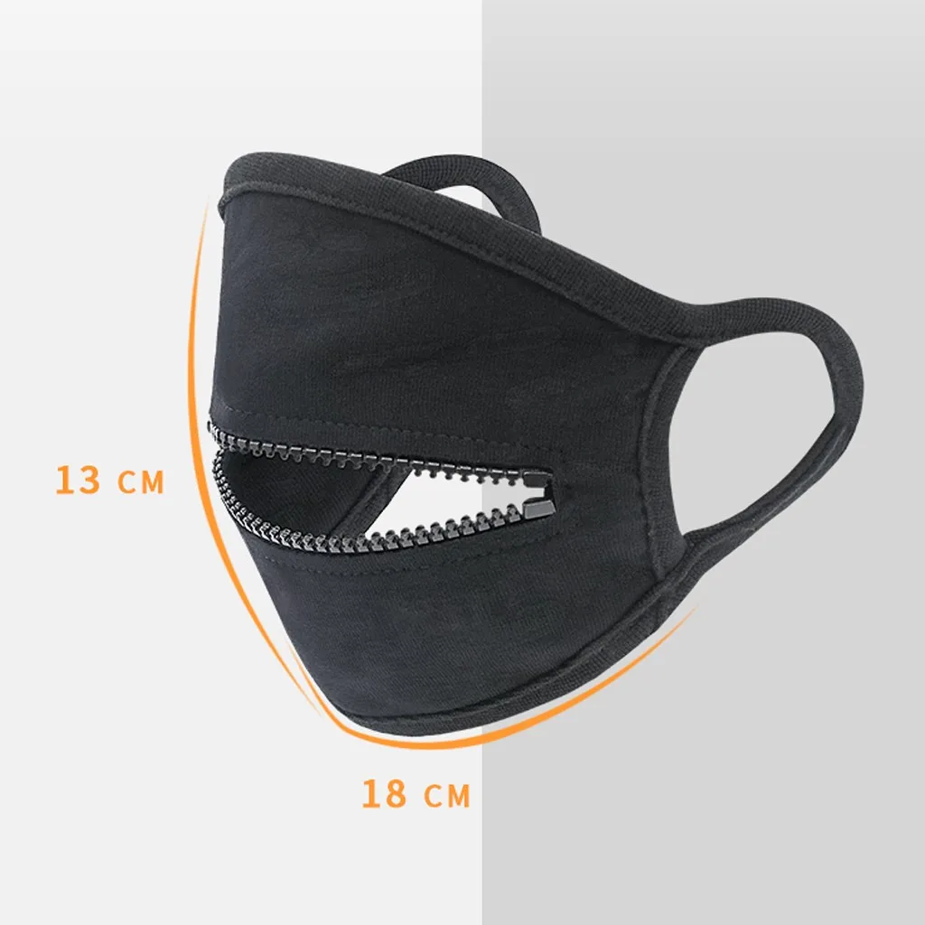 

1Pcs Adult Unisex Fashion Color Open Zipper Face Mask Reusable Outdoor Sun Protection Breathable Mouth Masks mondkapjes wasbaar