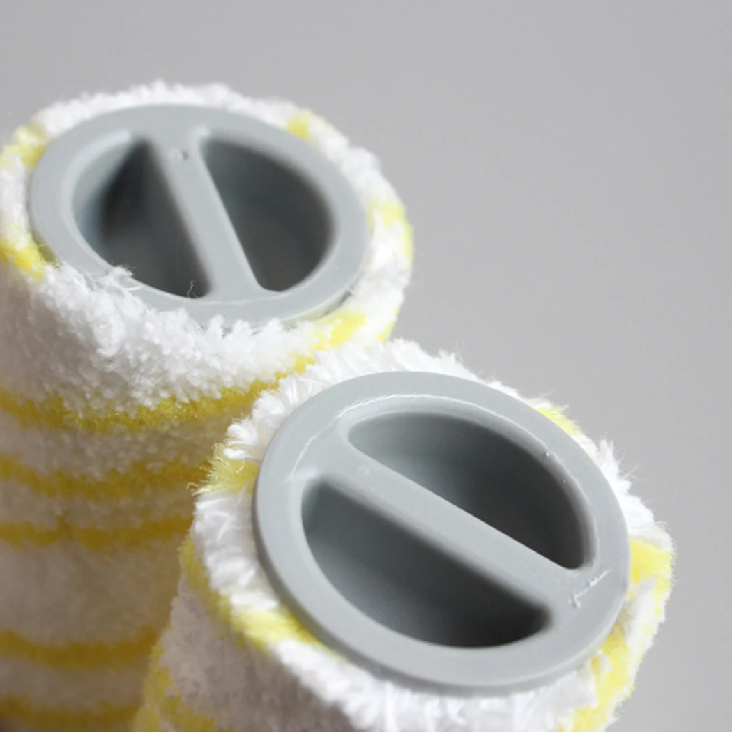 

For Karcher FC3 FC5 Cordless Roller brush 2 X Yellow Set Kit Microfiber