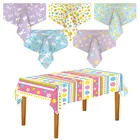 Пасхальная скатерть с принтом кролика яйца цыпленка Водонепроницаемая одноразовая скатерть для дома пасхальное настольное украшение товары для вечерние