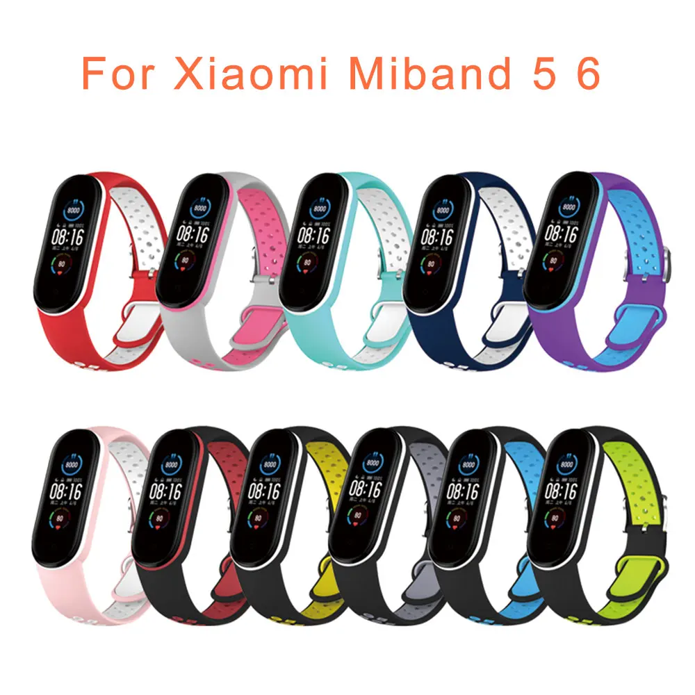 

Watch Strap for Xiaomi Mi Band 6 5 Silicone Wristband Smartwatch Band Bracelet Breathable MiBand 5 6 Accessories