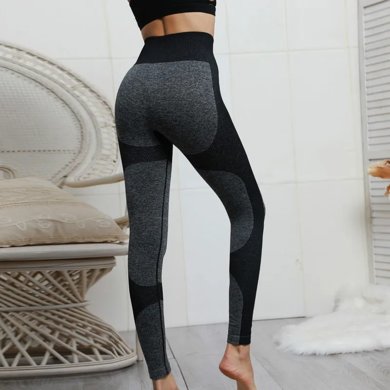 Seamless knit hip women Sexy leggings pants Patchwork Push Up Hip Booty Skinny Solid Color Fitness Sporting Sweat trousers 2019 | Женская
