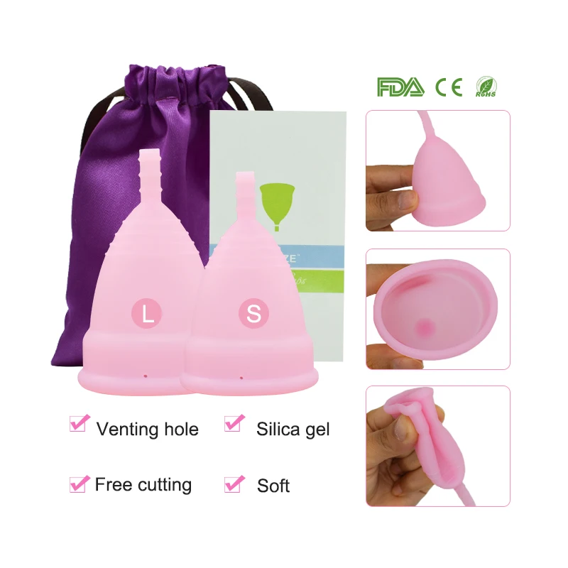 1pcs Menstrual Cup and 1pcs Sterilizer Cup Sterilizing Collapsible Cups to Clean Copa Menstrual Recyclable Foldable Cup