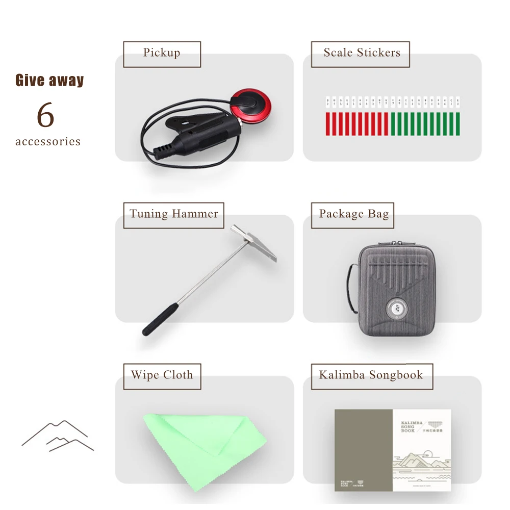 Клавиатура hlру Kalimba 21 клавиша черный орех + клен класс A |