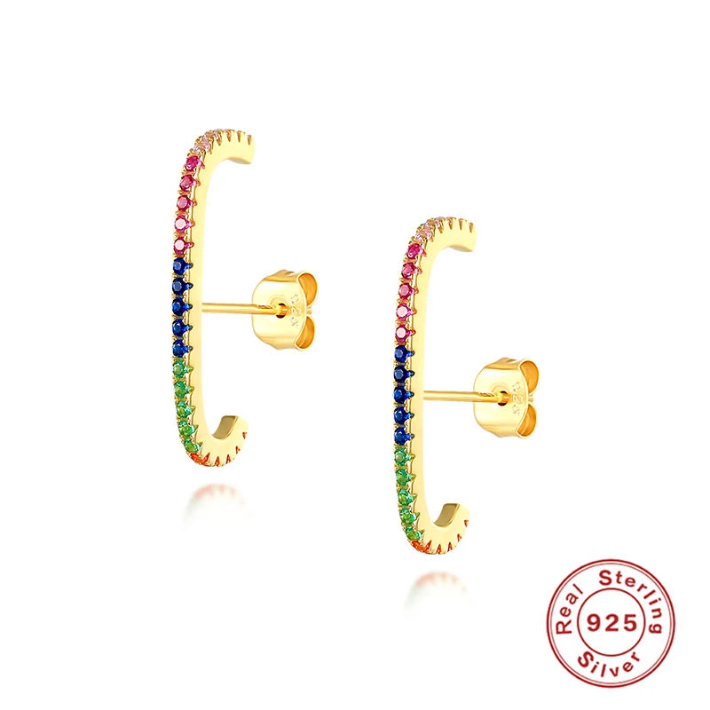 Женские серьги гвоздики ROXI простые геометрические из 100% стерлингового серебра 925