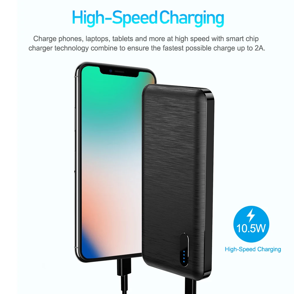 YKZ Powerbank 10000mAh LED Display Portable Charger Quick External Battery Power Bank For iPhone 12 ProMax Xiaomi Mi 9 | Мобильные