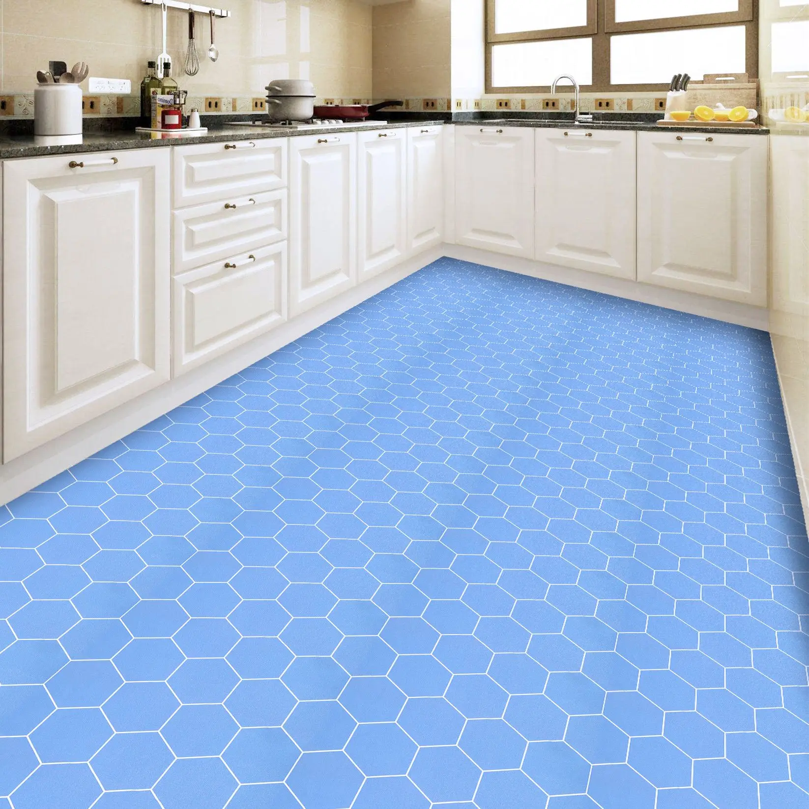 

PVC Self-adhesive Floor Sticker Waterproof Wall Wallpaper Thicken Bathroom wallpaper sticker House Decoration 3d Decal papier