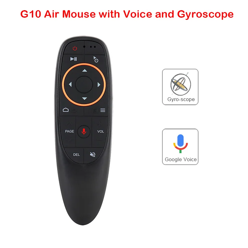 with Gyroscope G10 голосовой пульт дистанционного управления Управление 2,4G Беспроводной Google микрофон Air Мышь 6-осевой гироскоп ИК-обучения для Android ТВ коробка X96 мини - Цвет: with Gyroscope
