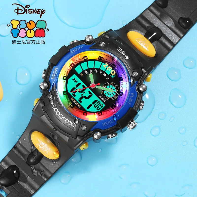

Disneyland children's watch boy student waterproof fall proof flashlights alarm clock double display electronic watch