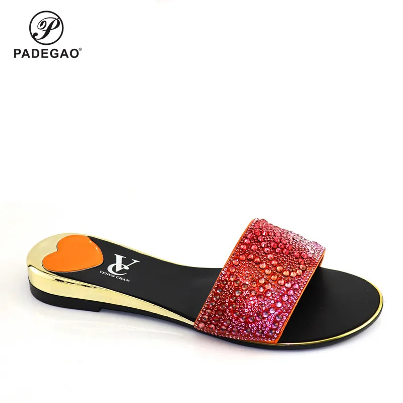 Новинка Женская обувь в итальянском стиле вечерние оранжевые туфли нигерийском