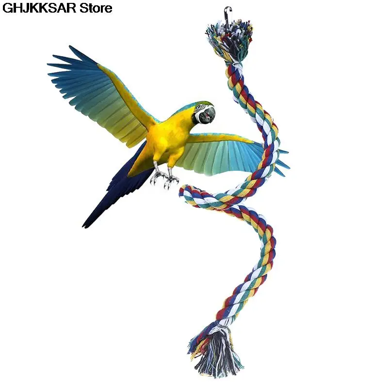 50cm Parrot Toy Rope Braided Pet Chew Perch Coil Bird Cage Cockatiel Birds Training Accessories | Дом и сад