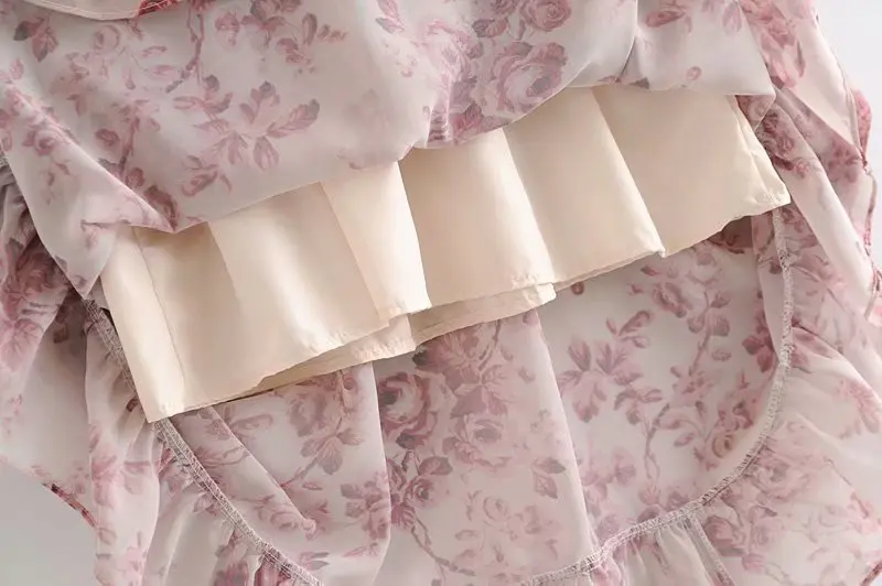 Женское Плиссированное шифоновое платье миди винтажное с цветочным принтом